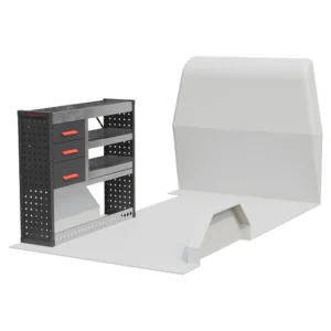 Top Tray Drawers & Shelf Unit 1050h x 1250w x 335 or 435d 3 drawer, 2 shelves and full width top tray.