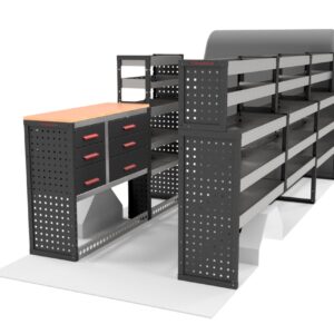 Fiat Ducato 2006 Onwards L4/H2 & H3 Model, Ragnar Pro Van Racking Range/Worktop Drawers Unit