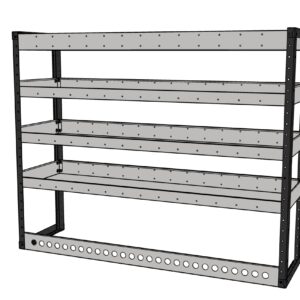 Universal Ragnar Pro Van Racking Range Shelving Unit 1200 High x 1500 Wide with shelf depth options.
